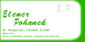 elemer pohanek business card